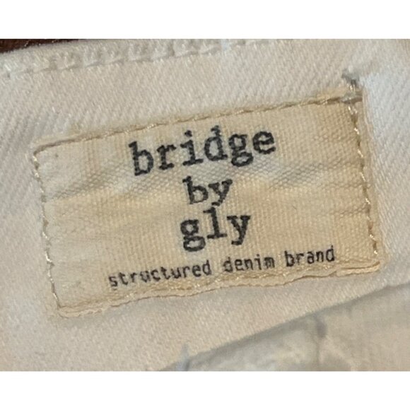 Bridge By Gly White Curvy High Rise Ankle Skinny Jeans Size 30 Distressed Hem - Picture 2 of 9